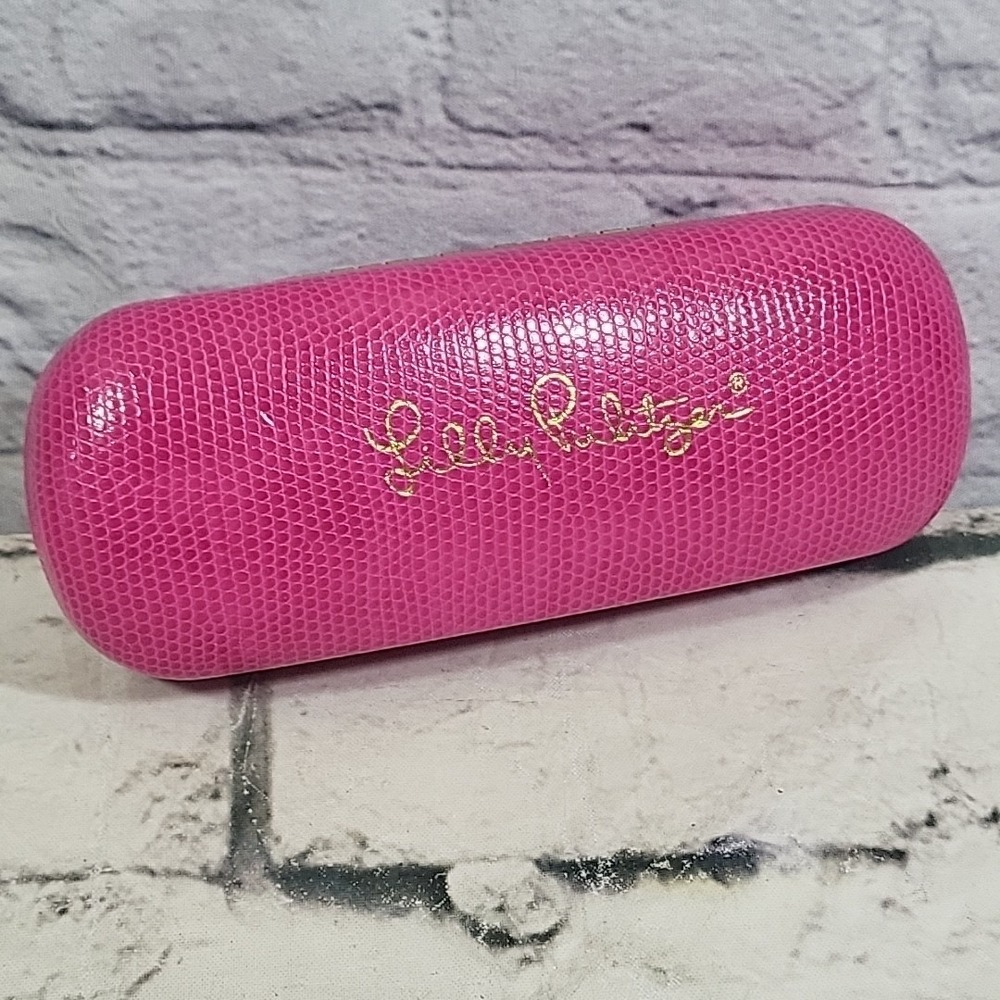 LILLY PULITZER Pink Faux Snakeskin Glasses Sunglasses Hard Travel CASE ONLY